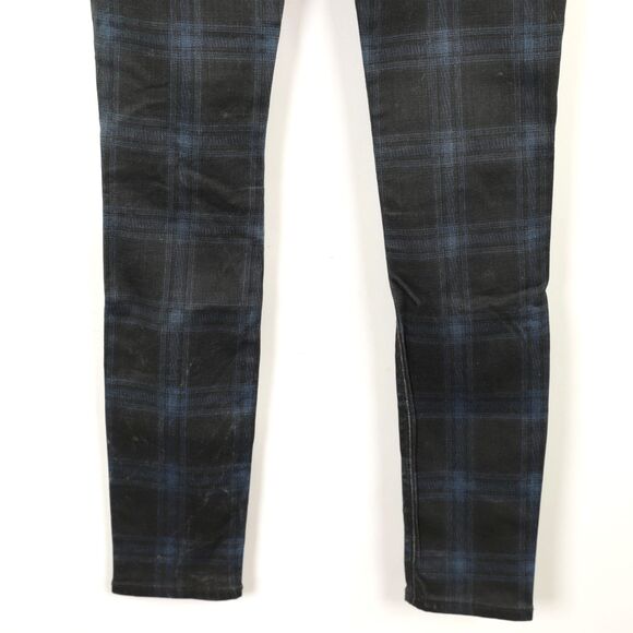 Hudson Nico Mid-Rise Super Skinny Plaid Jeans 24 - Picture 5 of 10